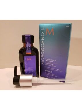 Moroccanoil Purple Treatment Bottle with Teal & Purple Packaging